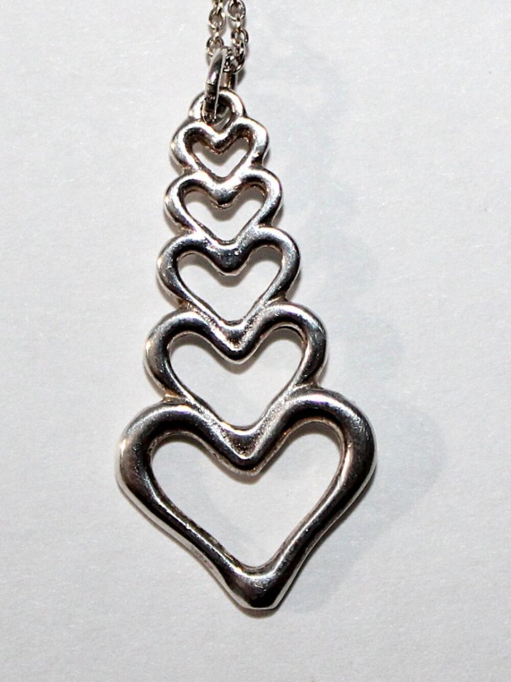 Sterling Silver Alexa's Angels Graduated Heart Necklace